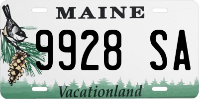 ME license plate 9928SA