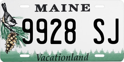 ME license plate 9928SJ