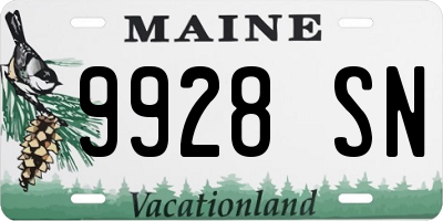 ME license plate 9928SN