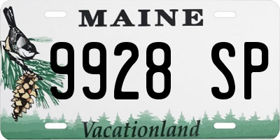 ME license plate 9928SP