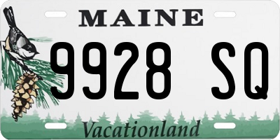 ME license plate 9928SQ