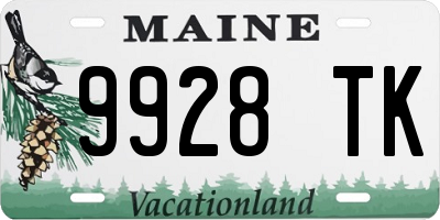 ME license plate 9928TK