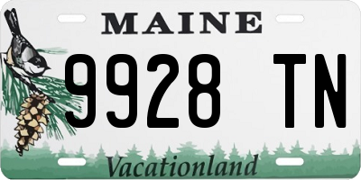 ME license plate 9928TN