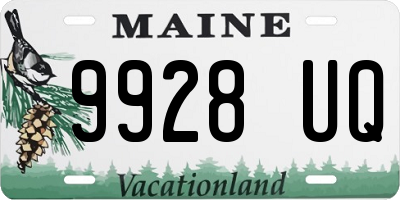 ME license plate 9928UQ