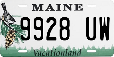 ME license plate 9928UW