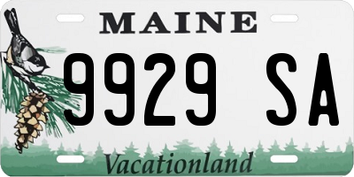 ME license plate 9929SA