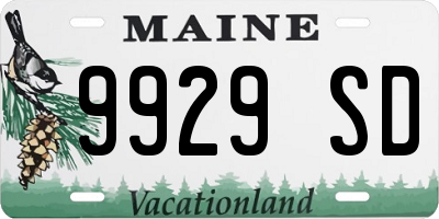 ME license plate 9929SD