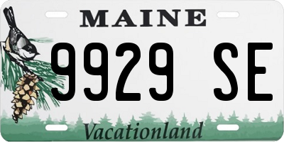 ME license plate 9929SE