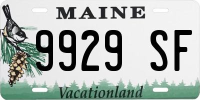 ME license plate 9929SF