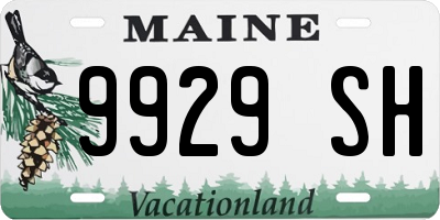 ME license plate 9929SH