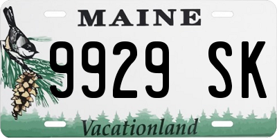 ME license plate 9929SK