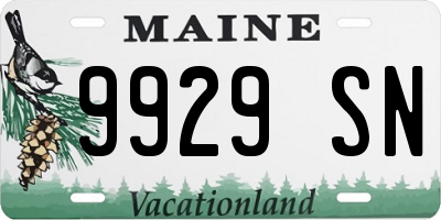 ME license plate 9929SN