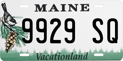 ME license plate 9929SQ