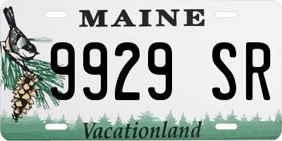 ME license plate 9929SR