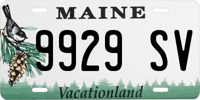 ME license plate 9929SV