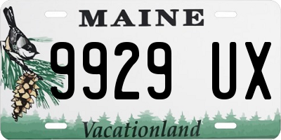ME license plate 9929UX