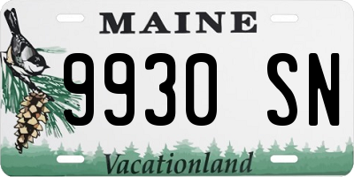 ME license plate 9930SN