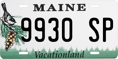 ME license plate 9930SP
