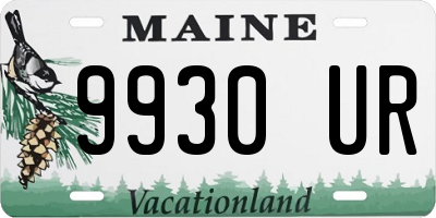 ME license plate 9930UR