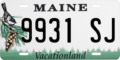 ME license plate 9931SJ