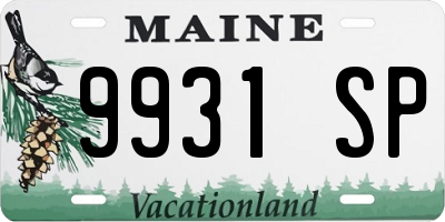 ME license plate 9931SP