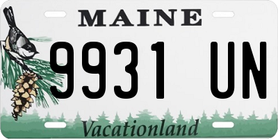 ME license plate 9931UN