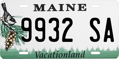 ME license plate 9932SA