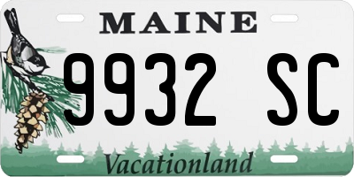 ME license plate 9932SC