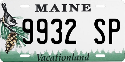 ME license plate 9932SP