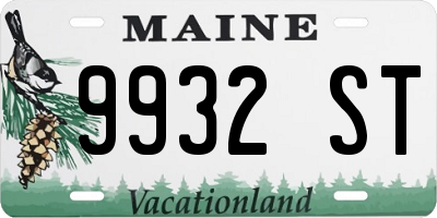 ME license plate 9932ST