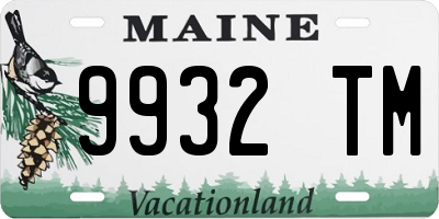 ME license plate 9932TM