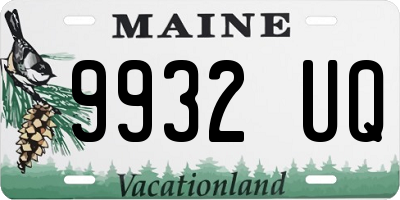 ME license plate 9932UQ