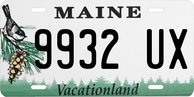 ME license plate 9932UX