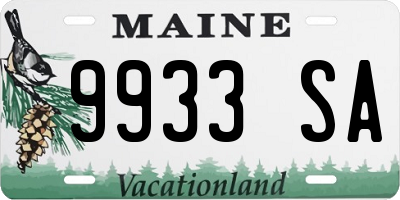 ME license plate 9933SA