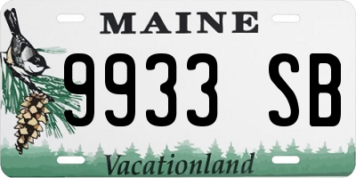 ME license plate 9933SB