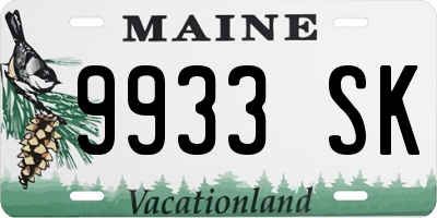 ME license plate 9933SK