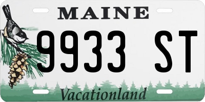 ME license plate 9933ST