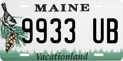 ME license plate 9933UB
