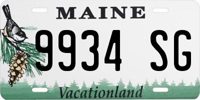ME license plate 9934SG