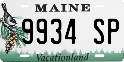 ME license plate 9934SP