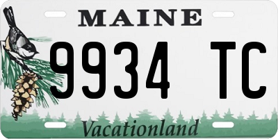 ME license plate 9934TC