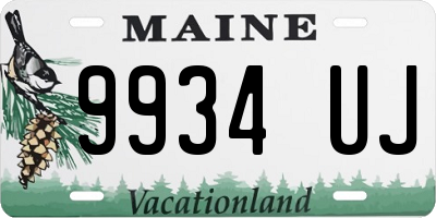 ME license plate 9934UJ
