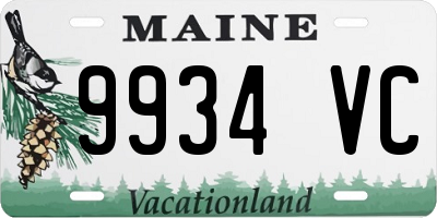 ME license plate 9934VC