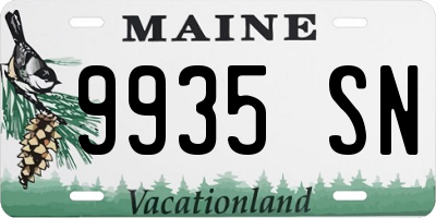 ME license plate 9935SN