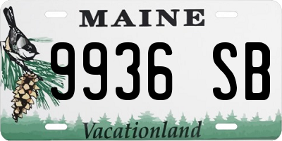 ME license plate 9936SB