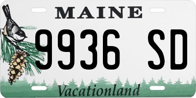 ME license plate 9936SD