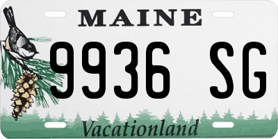 ME license plate 9936SG