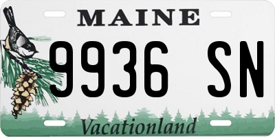 ME license plate 9936SN
