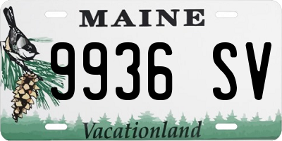 ME license plate 9936SV