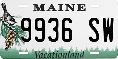 ME license plate 9936SW